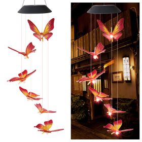 LED Colorful Solar Power Wind Chime Crystal Hummingbird Butterfly Waterproof Outdoor Windchime Solar Light for Garden outdoor - 07 - China