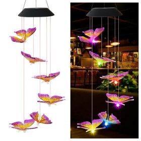 LED Colorful Solar Power Wind Chime Crystal Hummingbird Butterfly Waterproof Outdoor Windchime Solar Light for Garden outdoor - 08 - China