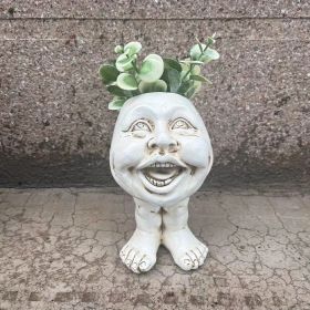 1pc Resin Planter Statue Vase, Outdoor Garden Ornaments Patio Lawn Garden Yard Entry Door Decor - Aunt Minnie