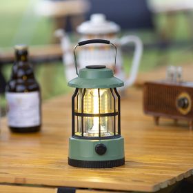 400 Lumens NEW Retro Camping Lights; Atmosphere Tent Lights COB Battery Lighting Hanging Lights; Outdoor Camping Accessories - L801B-Green