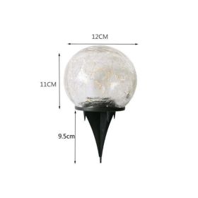 Solar Garden Light Cracked Glass Ball Lamps Outdoor Solar Courtyard Lights Waterproof Solar Lamp Balcony Yard Villa Street Decor - Medium - China