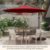 10 Feet Patio Offset Umbrella with 112 Solar-Powered LED Lights - Wine