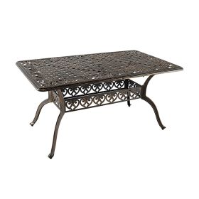 Cast Aluminum Outdoor Patio Dining Table - Bronze - 59" x 35.4" x 28.3"