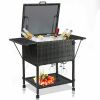 Outdoor Patio Pool Party Ice Drink Bar Table Cooler Trolley  - Mix brown - Cooler Trolley