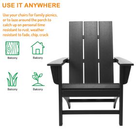 Poly Lumber Adirondack Chair Patio Chair Lawn Chair Outdoor Adirondack Chairs - Black