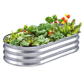 VEVOR Galvanized Raised Garden Bed Planter Box 48.2x24.6x11" Flower Vegetable - 47.2x23.6x11.8 inch