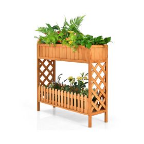 Patio Wooden Raised Plants Flower Planter Box - As Pic Show - Style B