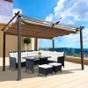 13 x 10 Ft Outdoor Patio Retractable Pergola With Canopy Sun shelter Pergola for Gardens; Terraces; Backyard - as Pic