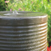 110"Tall Modern Cylinder Fountain Green Cement Zen Water Feature for patio or backyard - as Pic