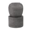 32"Tall Cement Urn Fountain Gray Tranquility Lawn Water Feature for Backyard or Garden - as Pic