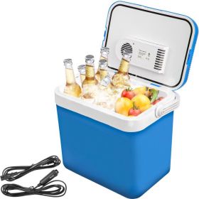 Camping Travel & Picnics Portable Car Refrigerator Mini Fridge Freezer - Blue - 34 Quart