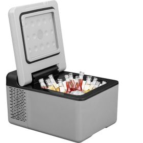 Camping Travel & Picnics Portable Car Refrigerator Mini Fridge Freezer - Gray - 10 Quart