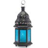 Contemporary Promenade Ornate Yet Elegant Birdcage Candle Lantern - Blue - 10 In