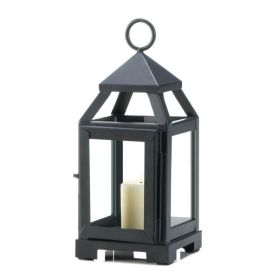 Courtyard Promenade Contemporary Simple Yet Elegant Candle Lantern - Black - 9 inches