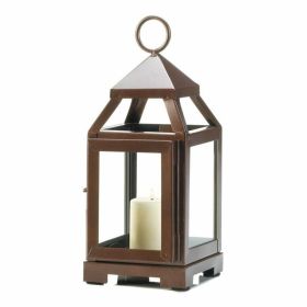 Courtyard Promenade Contemporary Simple Yet Elegant Candle Lantern - Copper - 9 inches