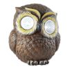 Outdoor Decor Backyard Garden Lawn Solar Garden Light - Brown - Owl 6In