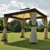 Gazebo Canopy Soft Top Outdoor Patio Gazebo Tent Garden Canopy for Your Yard; Patio; Garden; Outdoor or Party - khaki