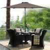 10 Feet Outdoor Patio Umbrella with Tilt Adjustment and Crank - Brown