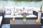 Direct Wicker Outdoor And Garden Patio Sofa Set 6PCS Reconfigurable Stylish And Modern Style With Seat Cushion - Dark Brown