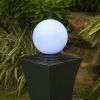 49inches Outdoor Curved Ball Fountain with Lights Modern Design Cement Water Feature for Garden or Patio - as Pic