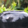 32"Tall Cement Urn Fountain Black Tranquility Lawn Water Feature for Backyard or Garden - as Pic