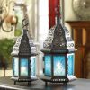 Contemporary Promenade Ornate Yet Elegant Birdcage Candle Lantern - Blue - 10 In