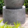 32"Tall Cement Urn Fountain Gray Tranquility Lawn Water Feature for Backyard or Garden - as Pic