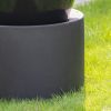 32"Tall Cement Urn Fountain Black Tranquility Lawn Water Feature for Backyard or Garden - as Pic