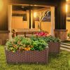 Plastic Raised Garden Bed, Set of 4 Planter Grow Boxes 15" H for Indoor & Outdoor Vegetable Fruit Flower Herb Growing Box - 4pcs-15"H