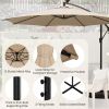 10 Feet Patio Offset Umbrella with 112 Solar-Powered LED Lights - Beige