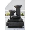 35.4" Tranquility Cement Outdoor Garden Fountain with 3-Tier Cistern Water Feature Decoration for Patio & Backyard - as Pic