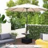 Outdoor Bar Table Side Table with Umbrella Stand - Black - Umbrella Bases