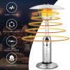 11; 000BTU Portable Tabletop Patio Stainless Steel Standing Propane Heater - sliver