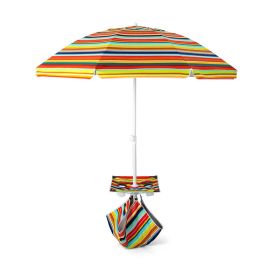 Outdoor Umbrellas Beach Umbrella with Cup Holder Table and Sandbag