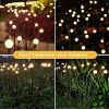 Solar Garden Lights;  2 Pack LED Solar Firefly Lights - Warm - 8 head