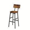 Bar Table Set with wine bottle storage rack  - Rustic Brown