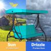 3 Seats Outdoor Swing Hammock with Adjustable Tilt Canopy - Turquoise