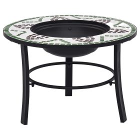 Mosaic Fire Pit Green 26.8" Ceramic