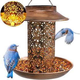 Bird Feeder Weather Resistance Cage Outdoor Refill Solar Night Light