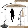 10 Feet Patio Offset Umbrella with 112 Solar-Powered LED Lights - Beige