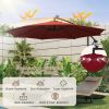 10 Feet Patio Offset Umbrella with 112 Solar-Powered LED Lights - Wine