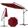 10 Feet Patio Offset Umbrella with 112 Solar-Powered LED Lights - Wine