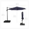 10'  Octagon Outdoor Tilting Cantilever Offset Patio Umbrella with Weighted Base and 360 Degree Rotation - blue