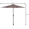 10 Feet Outdoor Patio Umbrella with Tilt Adjustment and Crank - Brown