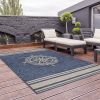 Home Decor Indoor/Outdoor Accent Rug Natural Stylish Classic Pattern Design - Navy - 7'6" X 9'5"