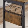 Bar Table Set with wine bottle storage rack  - Rustic Brown