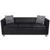 Artificial Leather 3-Seater Sofa Black - Black