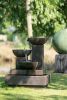 35.4" Tranquility Cement Outdoor Garden Fountain with 3-Tier Cistern Water Feature Decoration for Patio & Backyard - as Pic