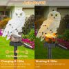 Solar Powered Owl Garden Light IP65 Waterproof LED Owl Landscape Lamp Decorative Lawn Lights - White