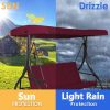 3 Seats Outdoor Swing Hammock with Adjustable Tilt Canopy - Dark Red